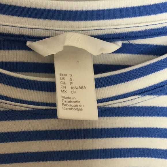 H&M > Blue Striped Long Sleeve Top Small - Picture 6 of 8